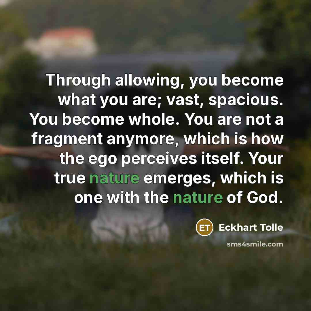“Through allowing, you become what you are; vast, spacious. You…” quote by Eckhart Tolle