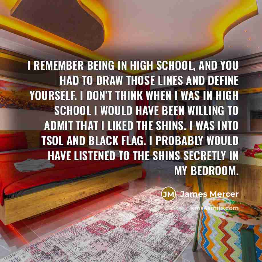 “I remember being in high school, and you had to…” quote by James Mercer