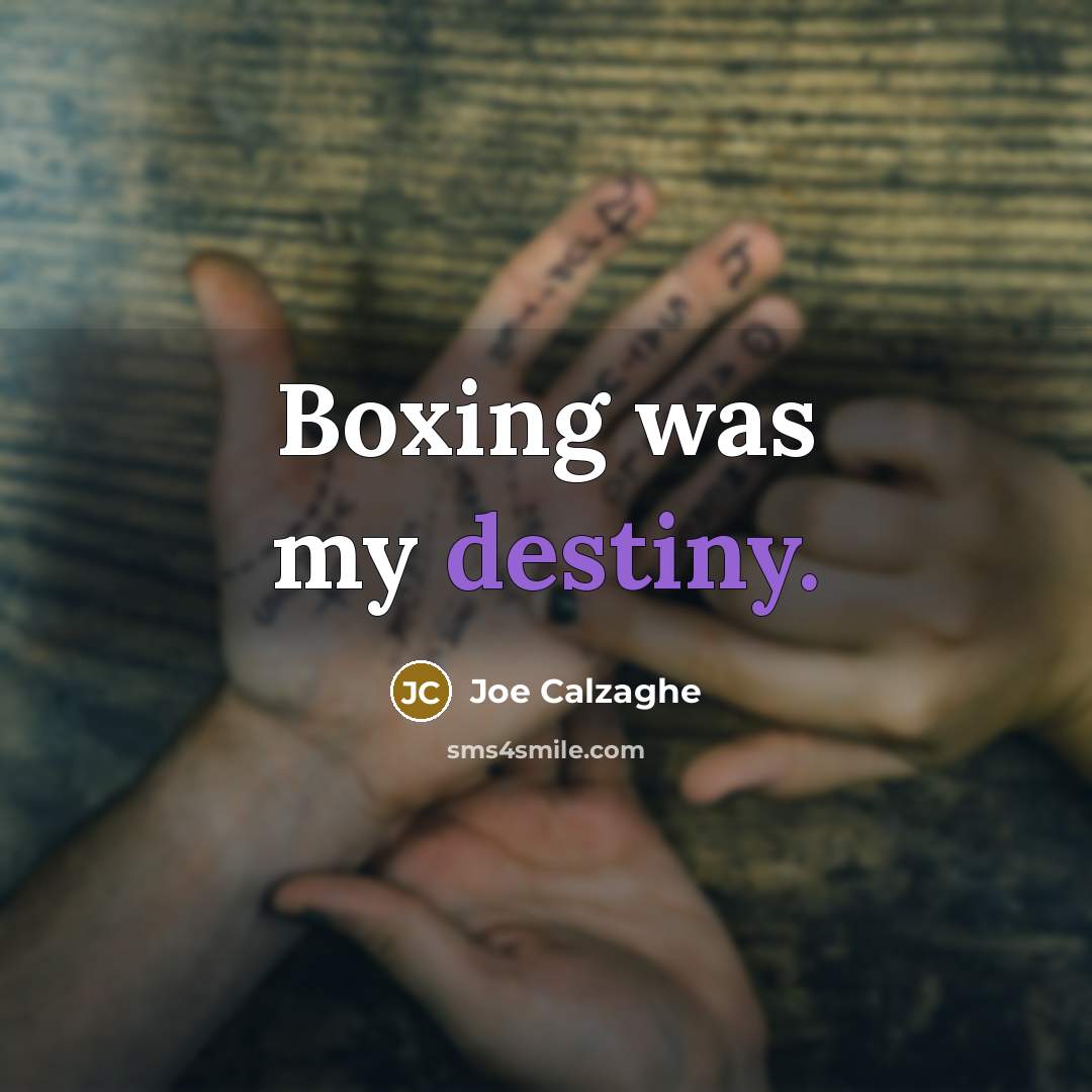 “Boxing was my destiny.…” quote by Joe Calzaghe
