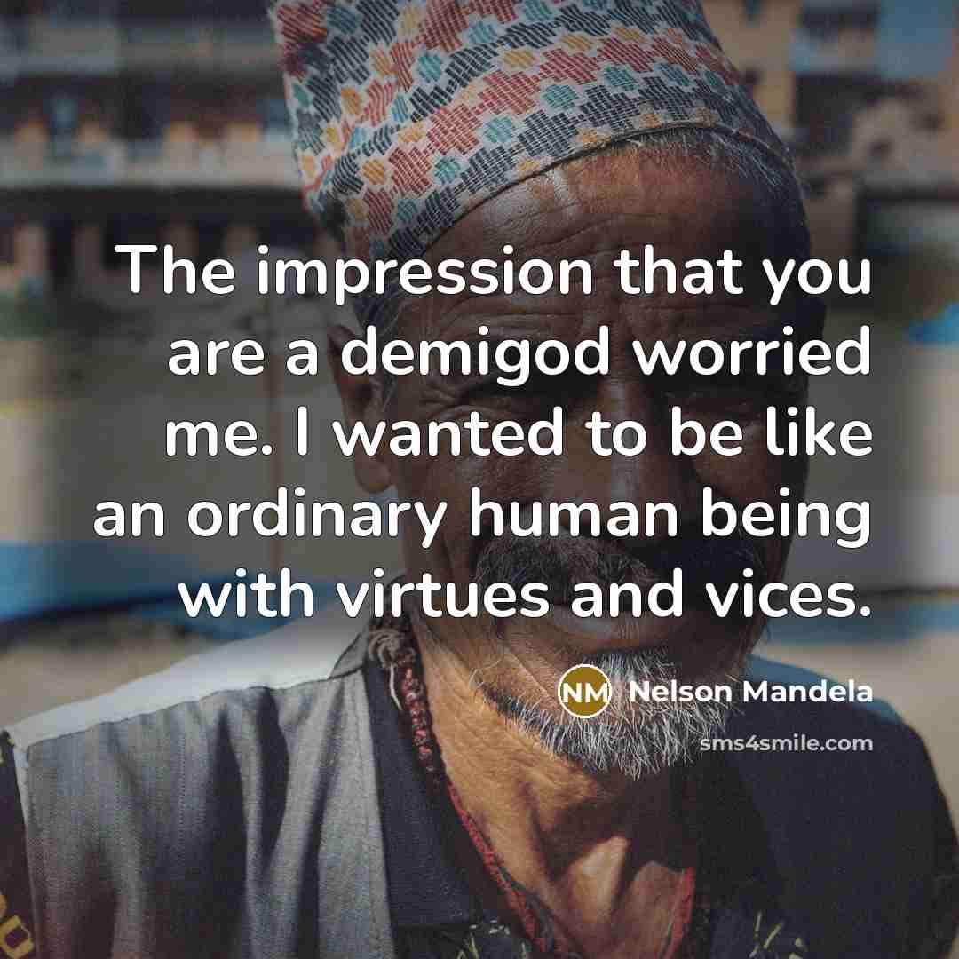 “The impression that you are a demigod worried me. I…” quote by Nelson Mandela