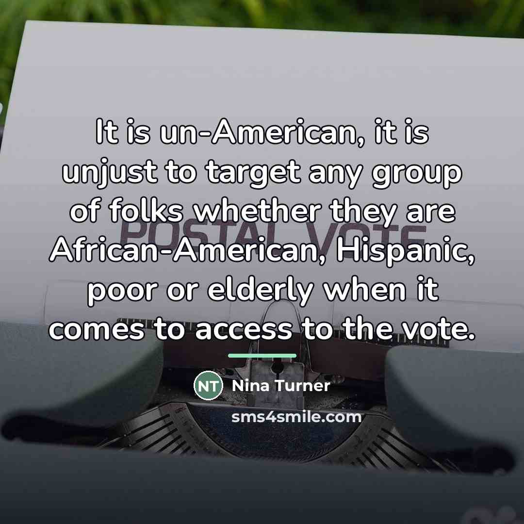 “It is un-American, it is unjust to target any group…” quote by Nina Turner