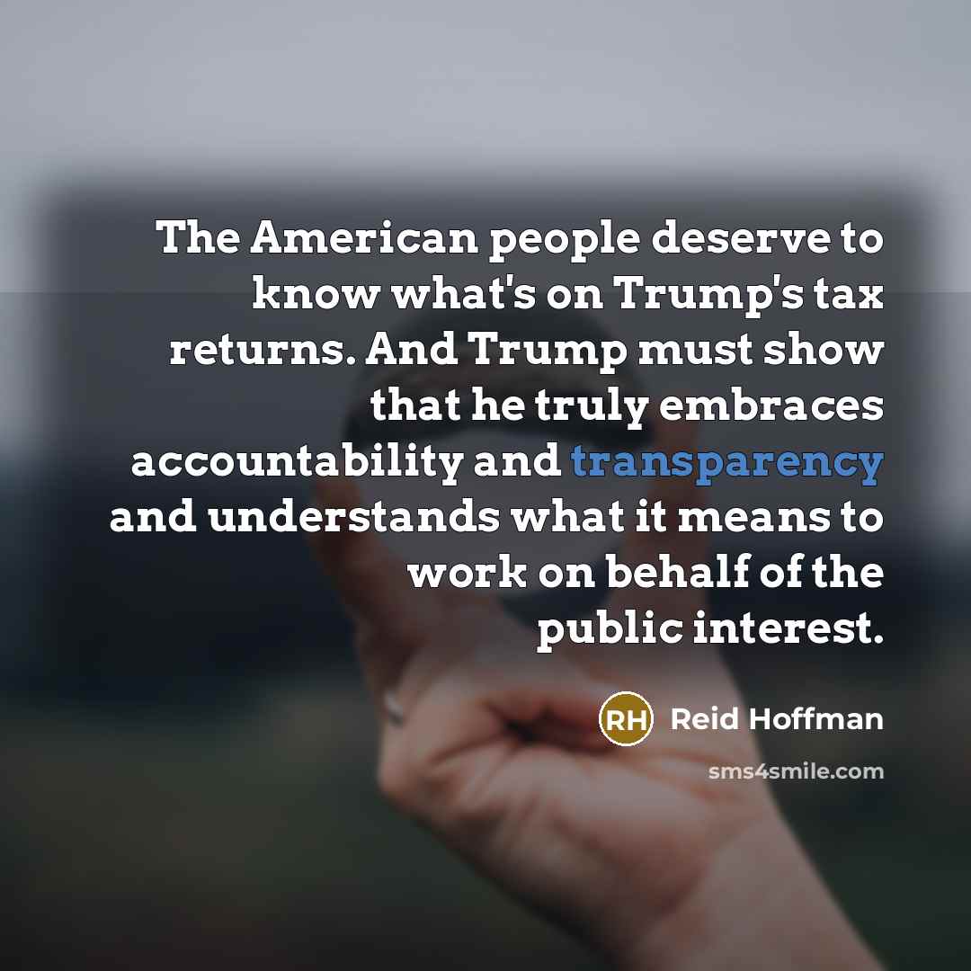 “The American people deserve to know what's on Trump's tax…” quote by Reid Hoffman