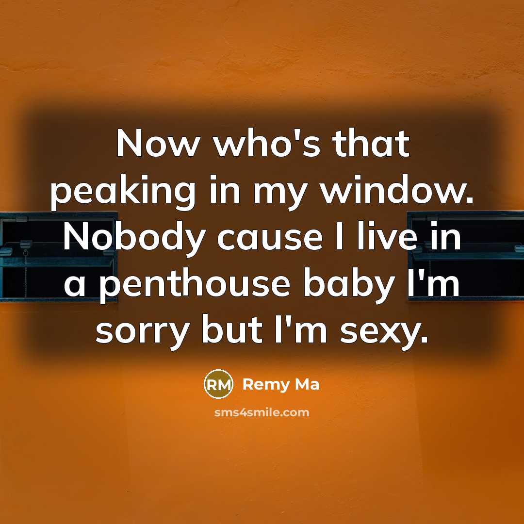 “Now who's that peaking in my window. Nobody cause I…” quote by Remy Ma