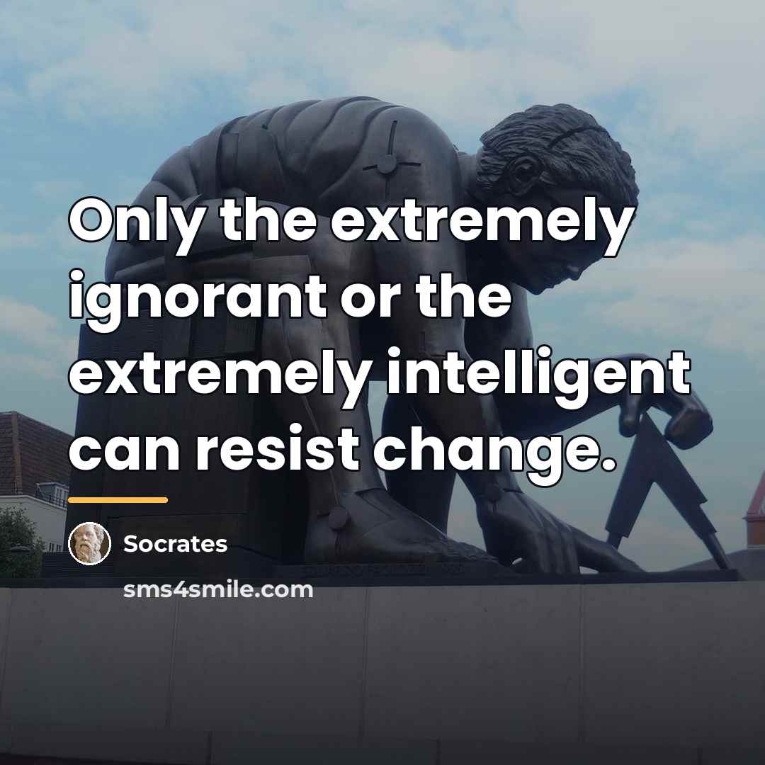 “Only the extremely ignorant or the extremely intelligent can resist…” quote by Socrates