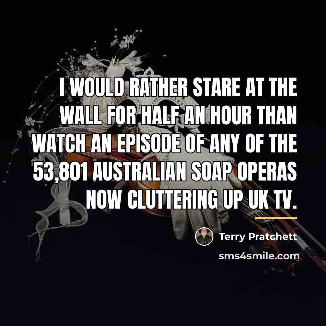 “I would rather stare at the wall for half an…” quote by Terry Pratchett