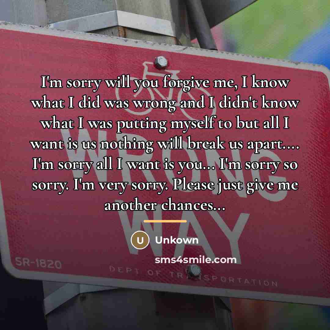 “I'm sorry will you forgive me, I know what I…” quote by Unkown