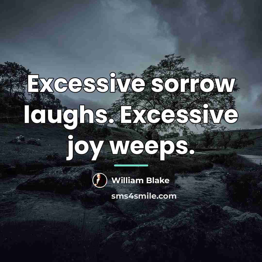 “Excessive sorrow laughs. Excessive joy weeps.…” quote by William Blake