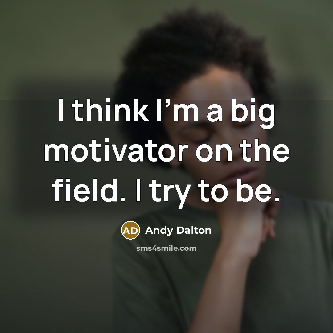 “I think I'm a big motivator on the field. I…” quote by Andy Dalton