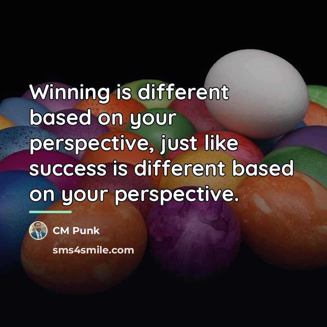 “Winning is different based on your perspective, just like success…” quote by CM Punk