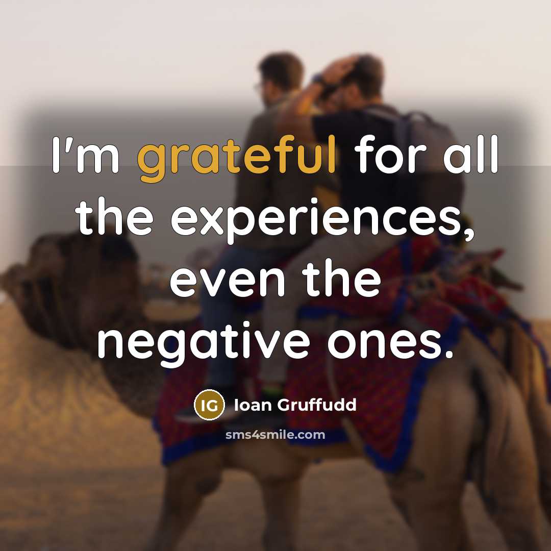 “I'm grateful for all the experiences, even the negative ones.…” quote by Ioan Gruffudd