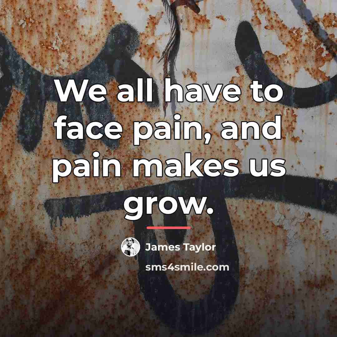 “We all have to face pain, and pain makes us…” quote by James Taylor