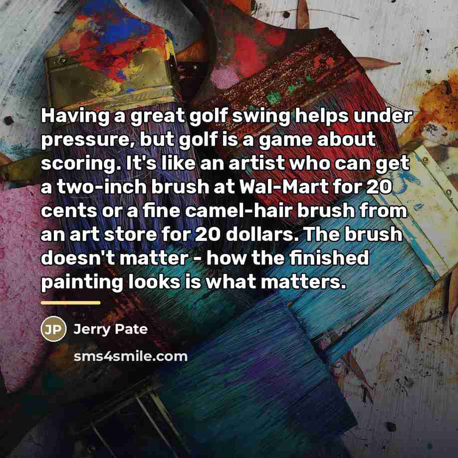 “Having a great golf swing helps under pressure, but golf…” quote by Jerry Pate