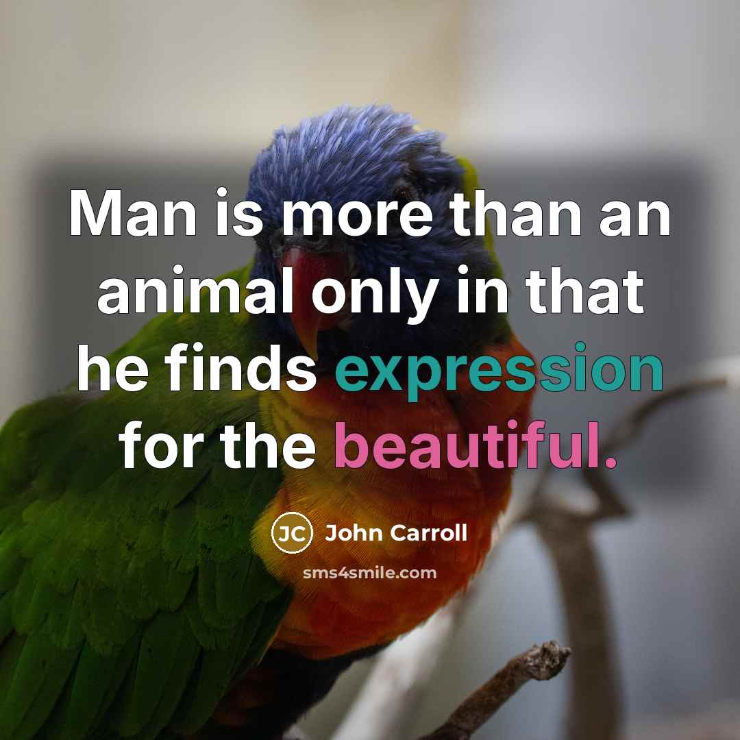“Man is more than an animal only in that he…” quote by John Carroll