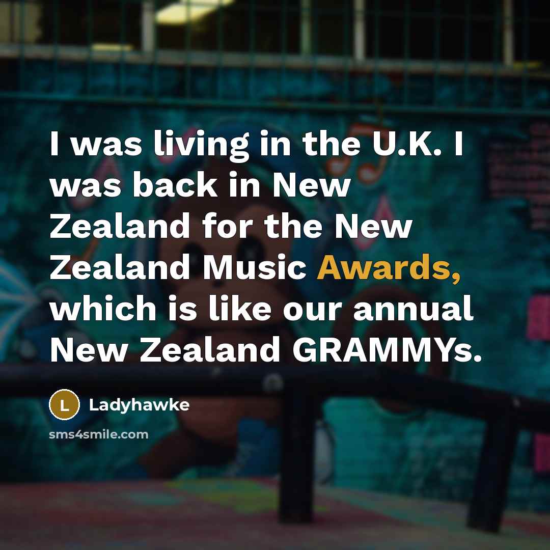 “I was living in the U.K. I was back in…” quote by Ladyhawke