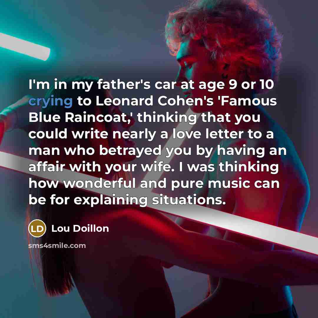 “I'm in my father's car at age 9 or 10…” quote by Lou Doillon