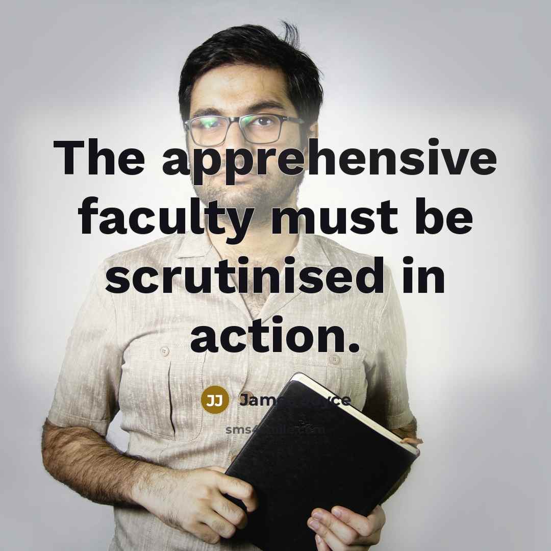 “The apprehensive faculty must be scrutinised in action.…” quote by James Joyce