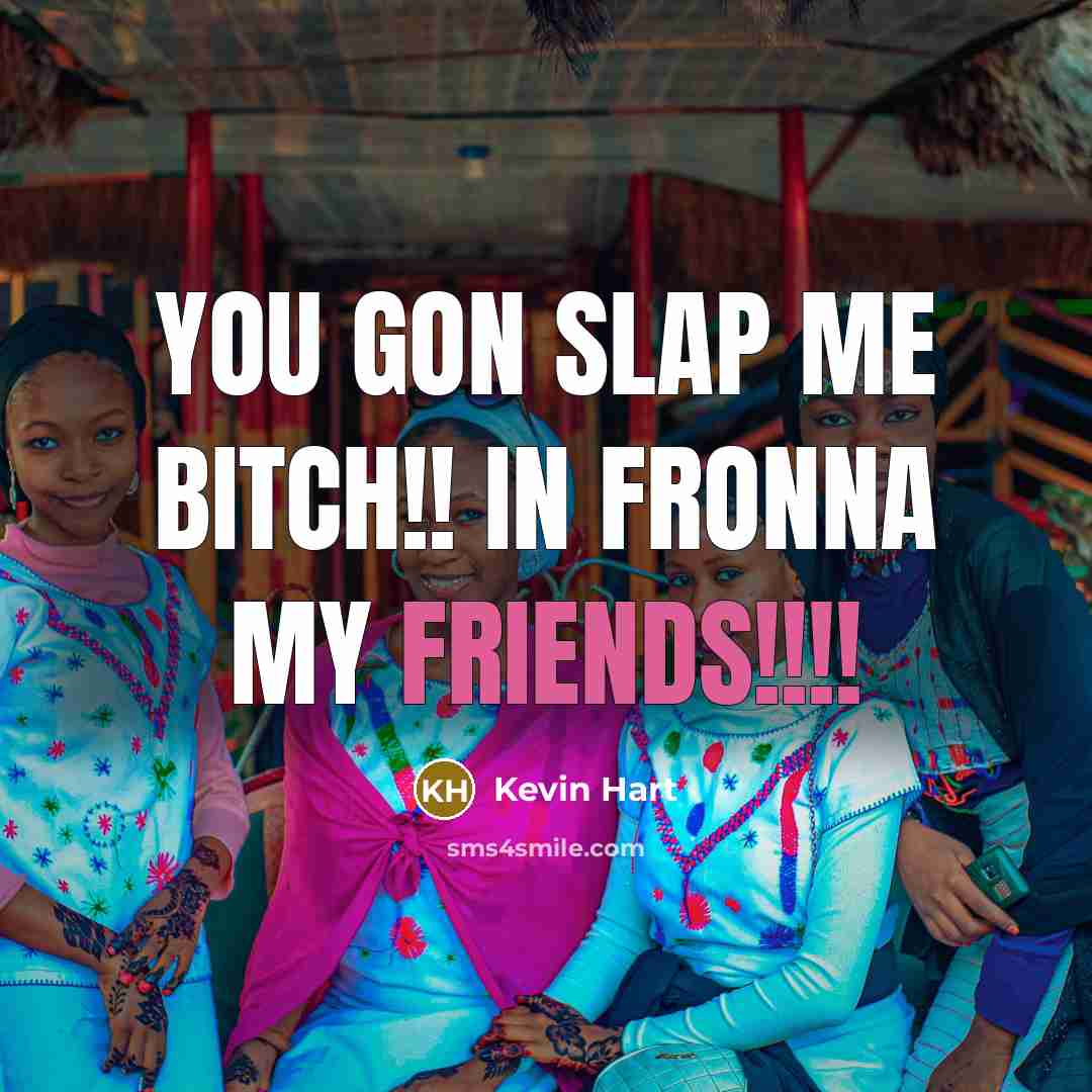 “You gon slap me bitch!! In fronna my friends!!!!” quote by Kevin Hart