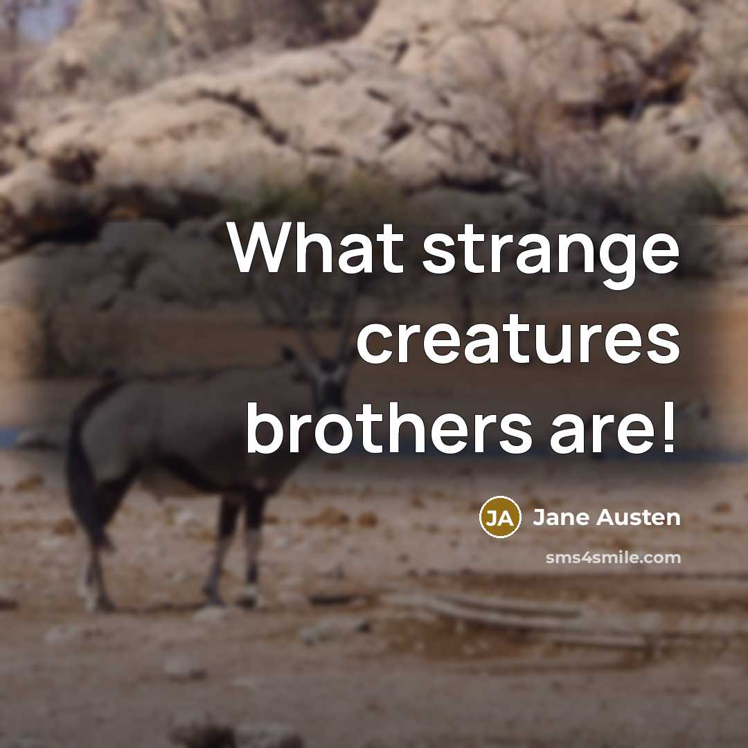 “What strange creatures brothers are!…” quote by Jane Austen