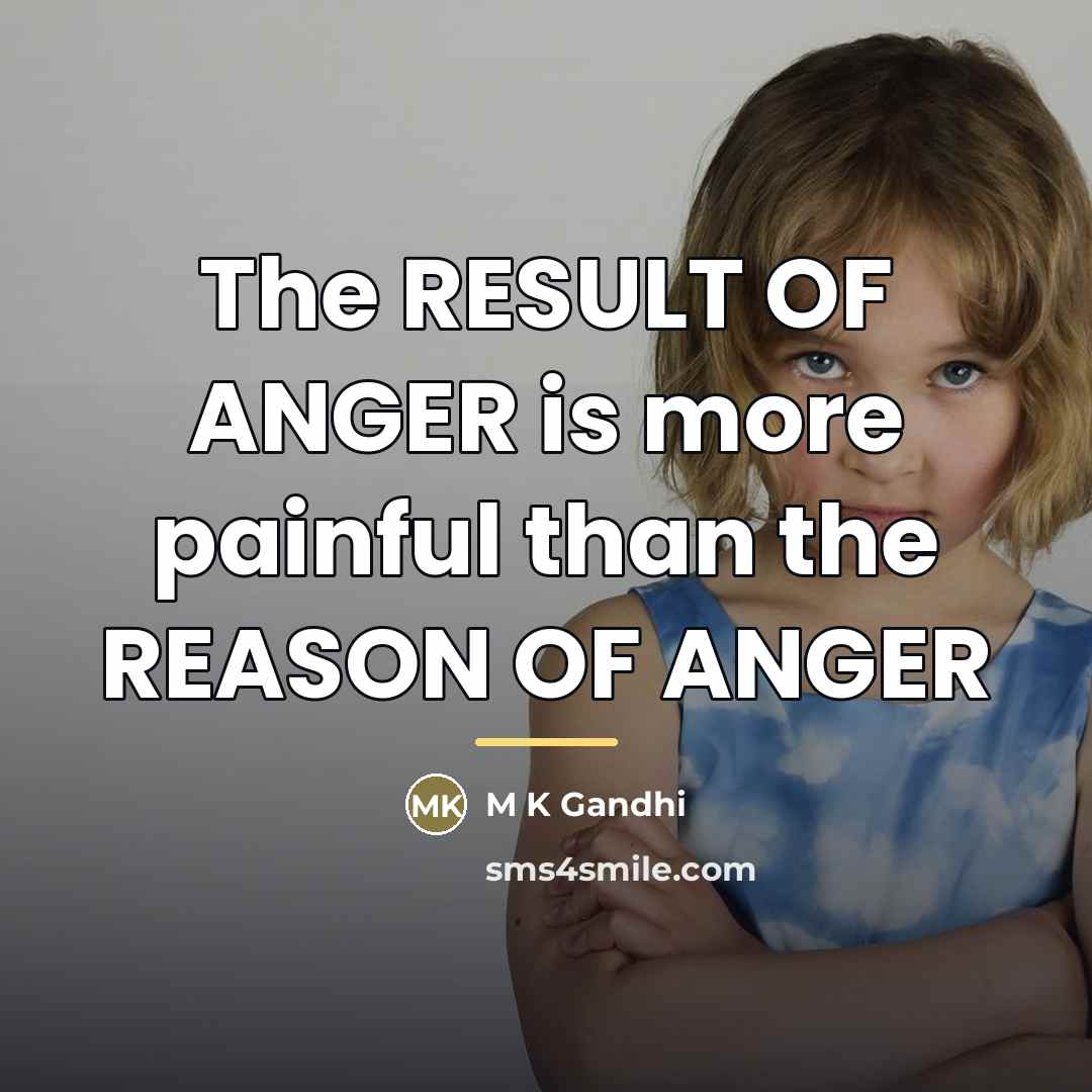 “The RESULT OF ANGER is more painful than the REASON…” quote by Anonymous