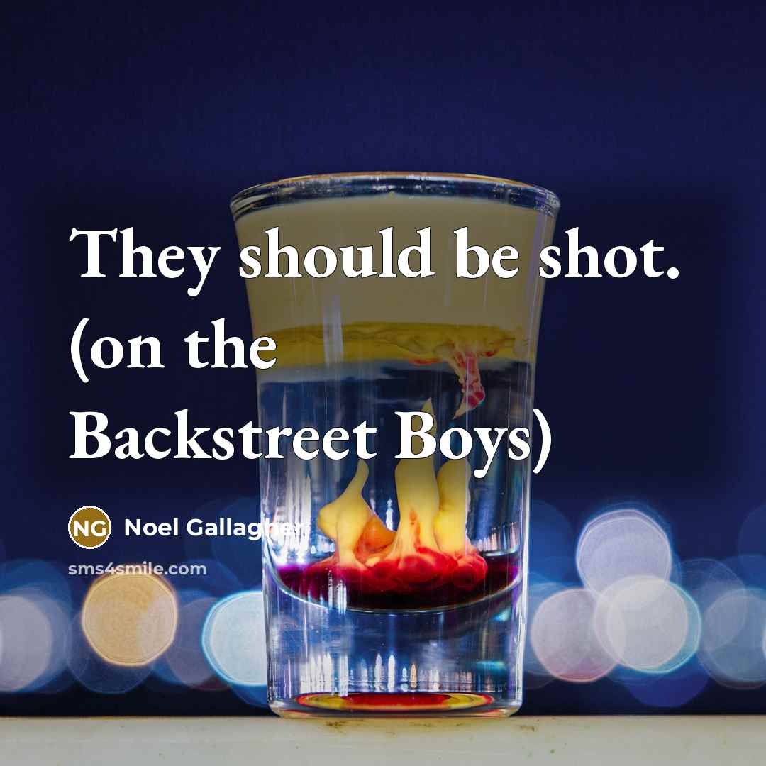 “They should be shot. (on the Backstreet Boys)…” quote by Noel Gallagher