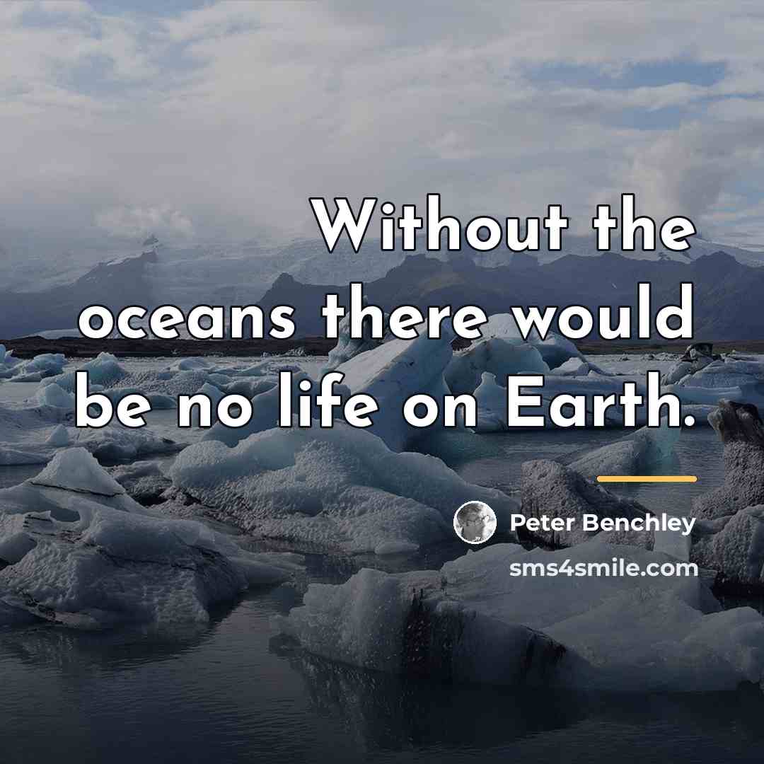 “Without the oceans there would be no life on Earth.…” quote by Peter Benchley