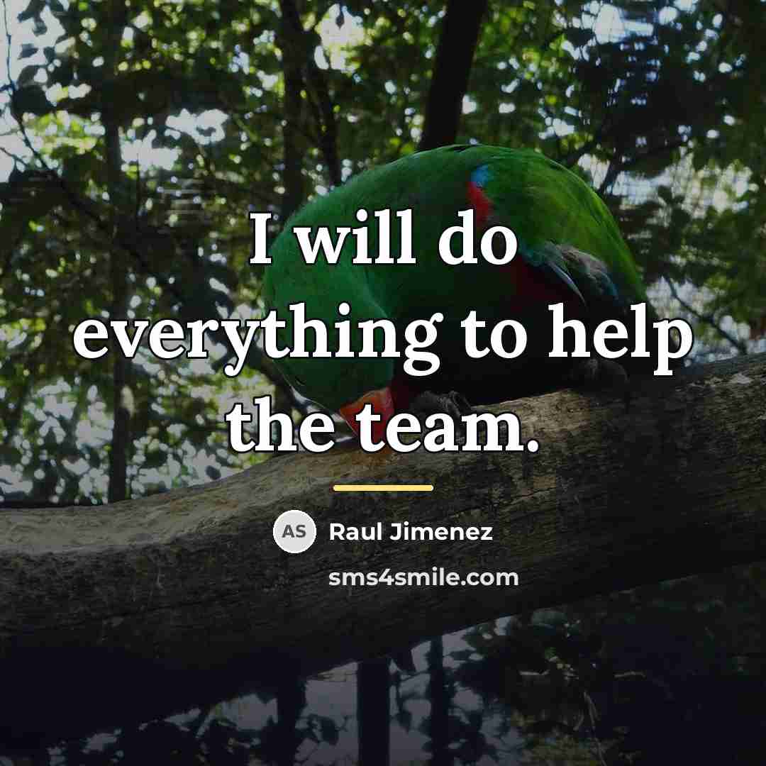 “I will do everything to help the team.…” quote by Raul Jimenez
