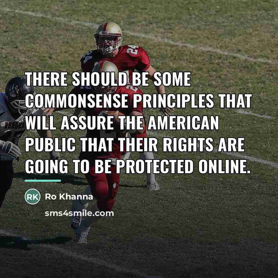 “There should be some commonsense principles that will assure the…” quote by Ro Khanna