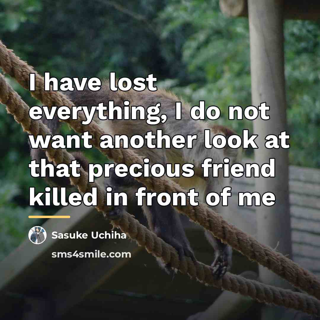 “I have lost everything, I do not want another look…” quote by Sasuke Uchiha