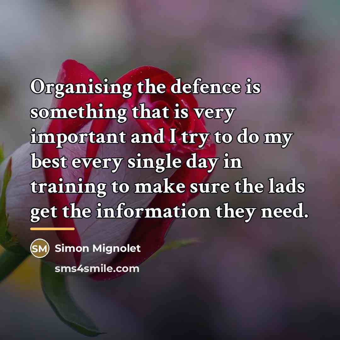“Organising the defence is something that is very important and…” quote by Simon Mignolet