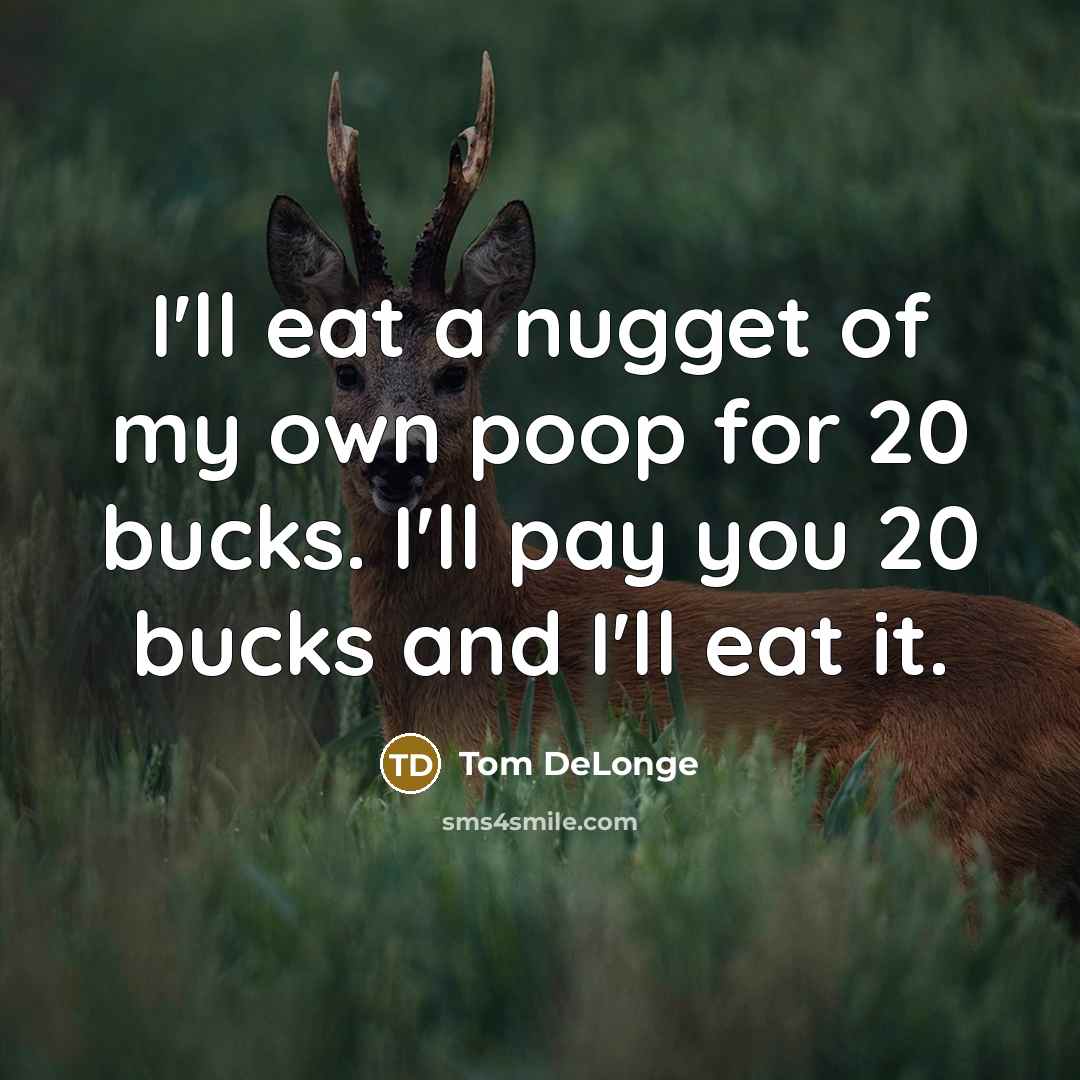 “I'll eat a nugget of my own poop for 20…” quote by Tom DeLonge