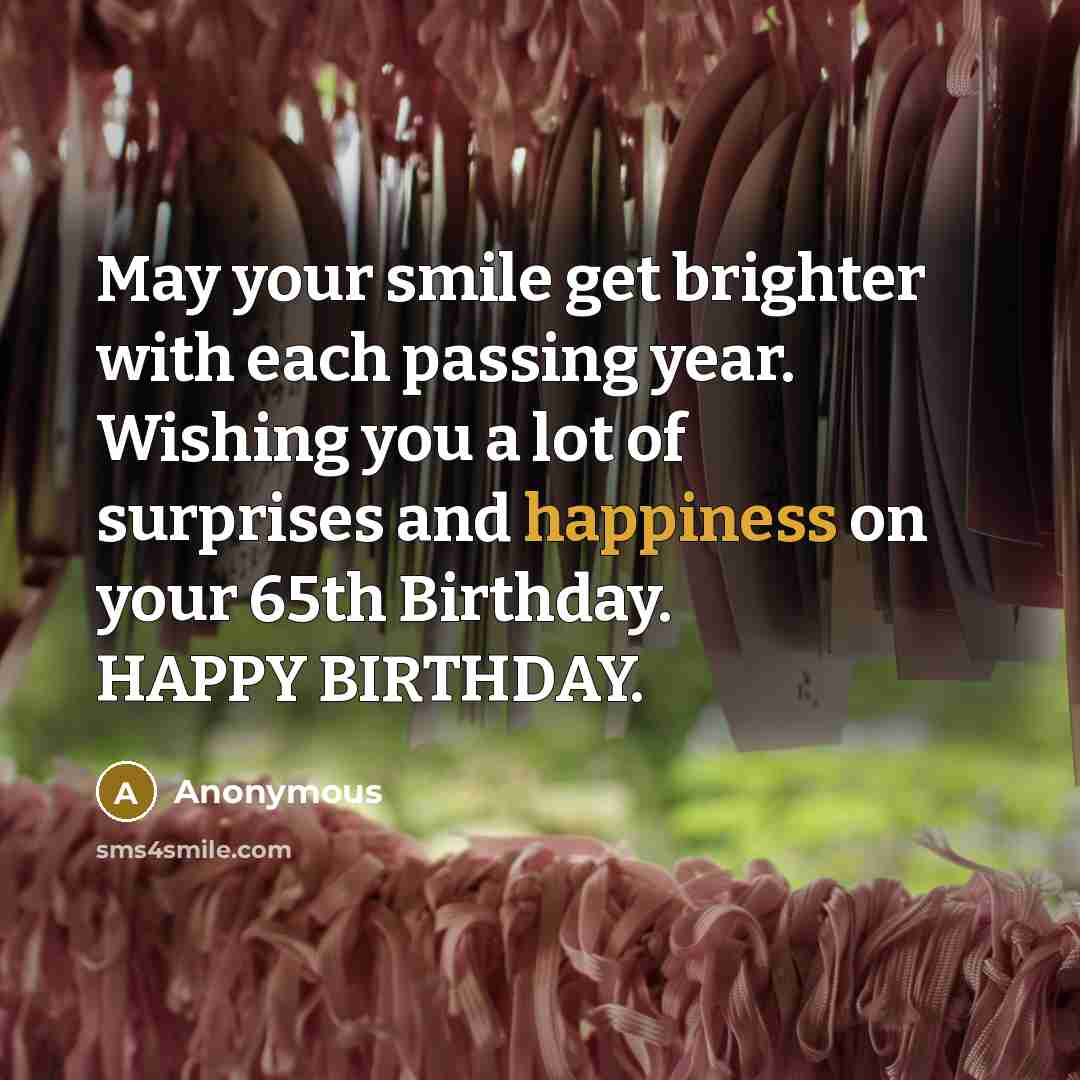 “May your smile get brighter with each passing year. Wishing…” quote by Anonymous