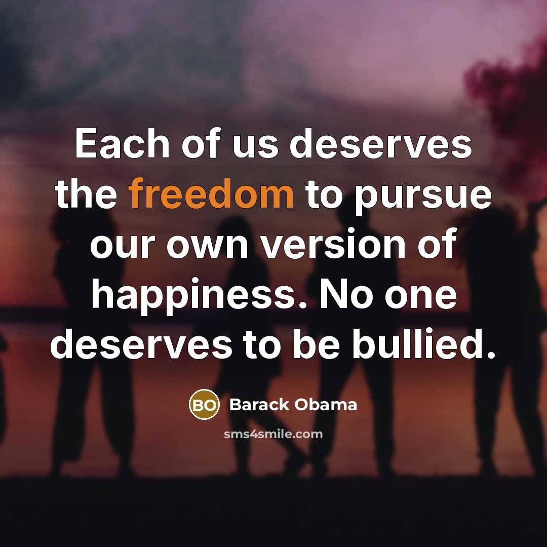 “Each of us deserves the freedom to pursue our own…” quote by Barack Obama
