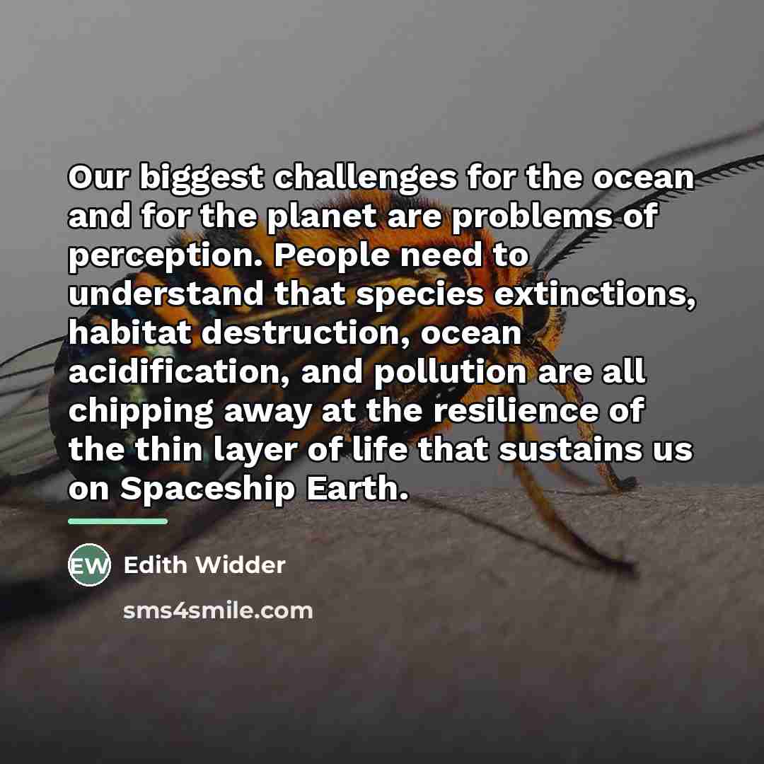 “Our biggest challenges for the ocean and for the planet…” quote by Edith Widder