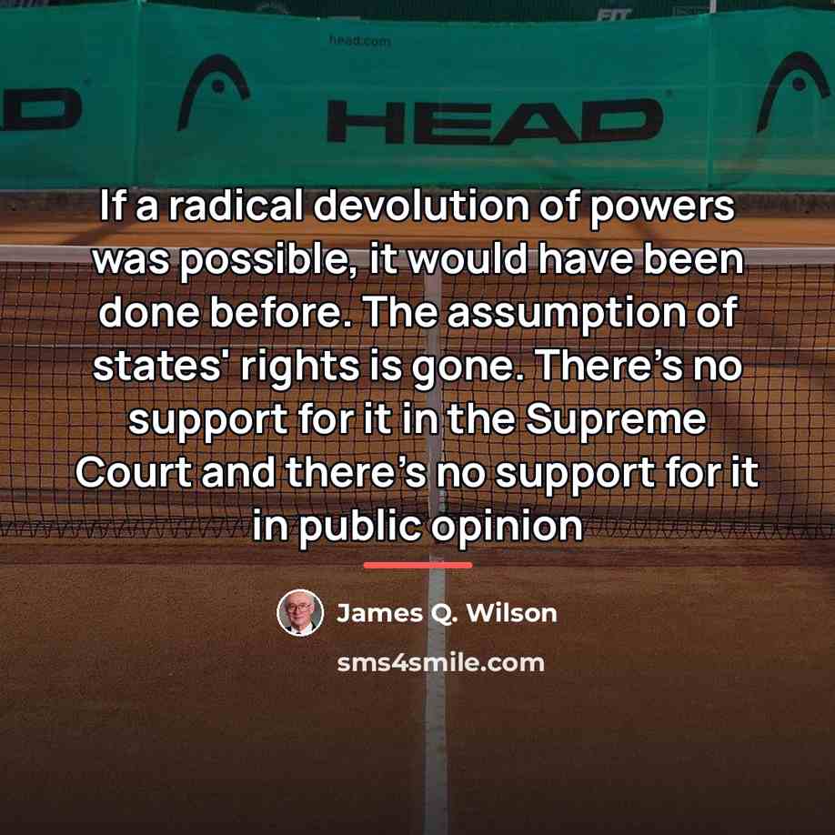 “If a radical devolution of powers was possible, it would…” quote by James Q. Wilson
