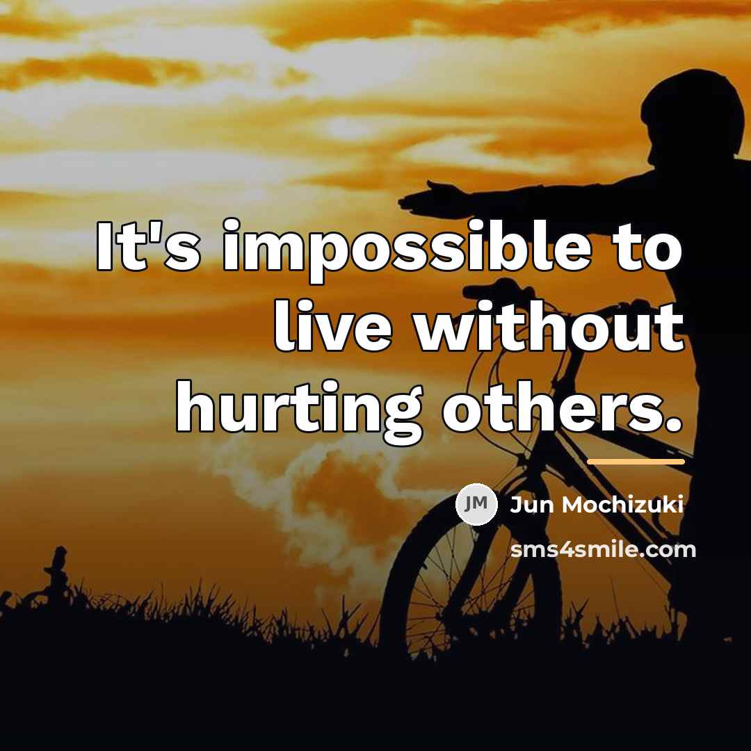 “It's impossible to live without hurting others.…” quote by Jun Mochizuki