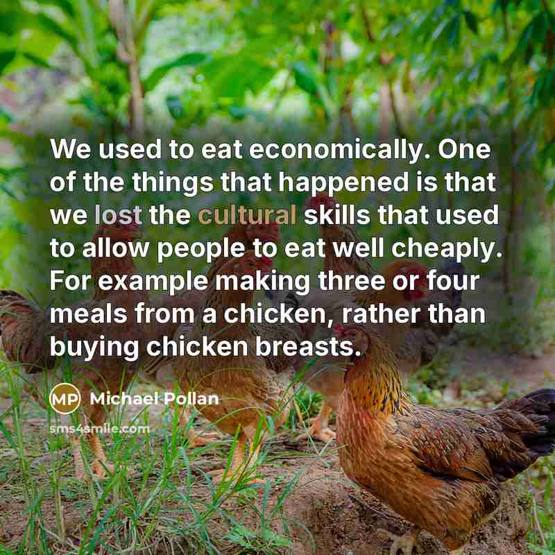 “We used to eat economically. One of the things that…” quote by Michael Pollan
