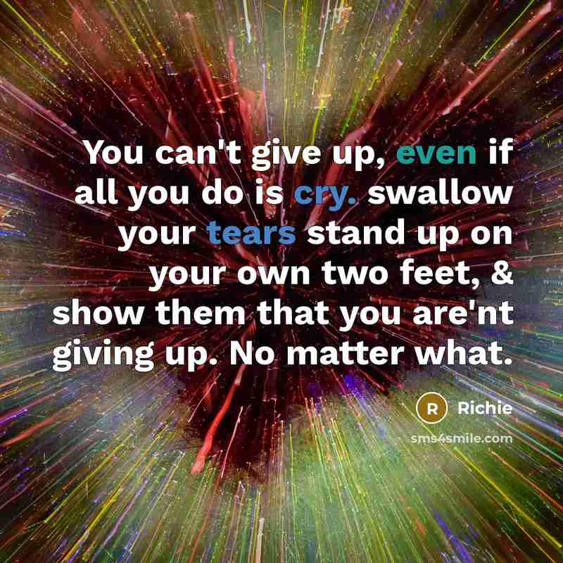 “You can't give up, even if all you do is…” quote by Richie