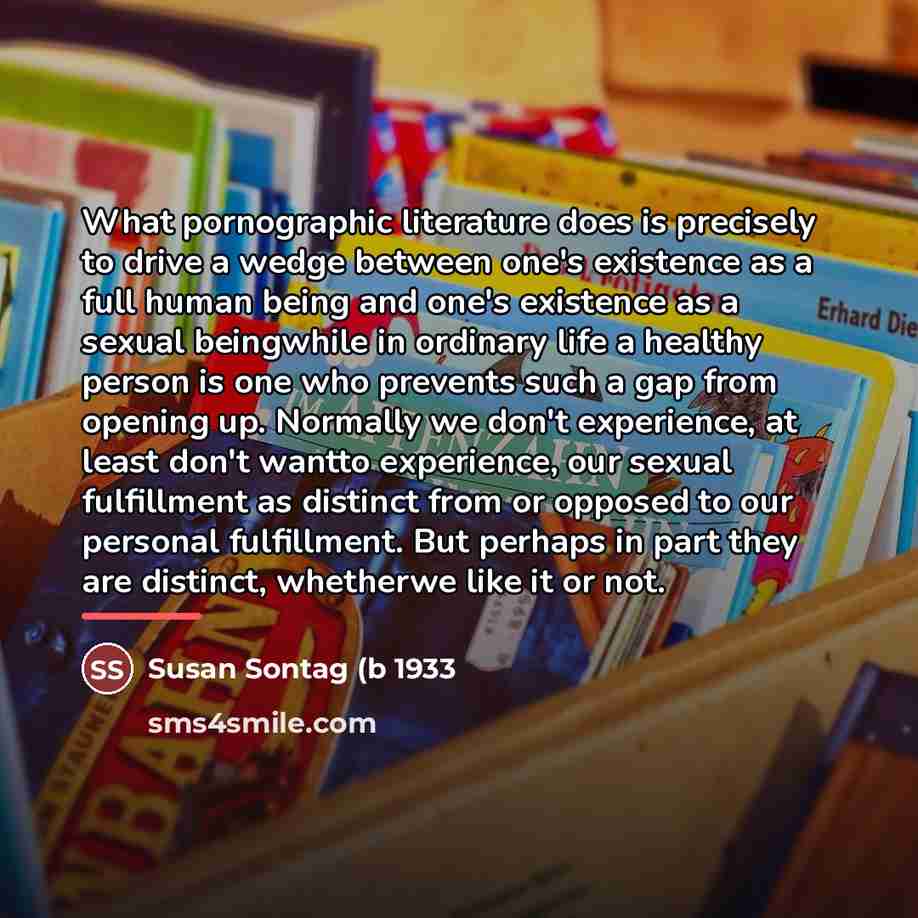 “What pornographic literature does is precisely to drive a wedge…” quote by Anonymous