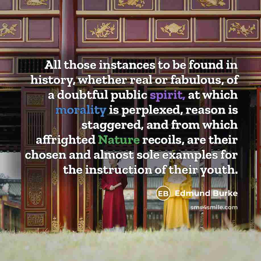 “All those instances to be found in history, whether real…” quote by Edmund Burke