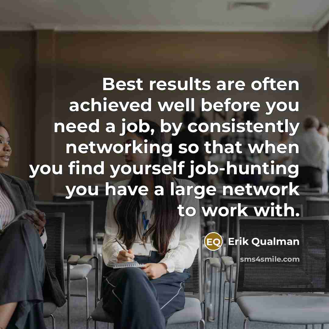 “Best results are often achieved well before you need a…” quote by Erik Qualman