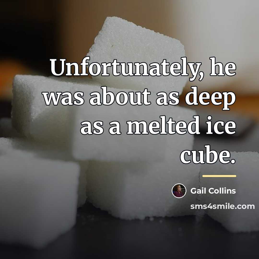 “Unfortunately, he was about as deep as a melted ice…” quote by Gail Collins