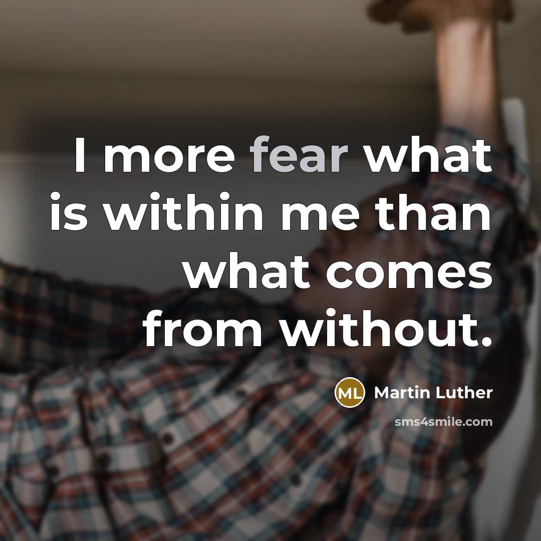 “I more fear what is within me than what comes…” quote by Martin Luther