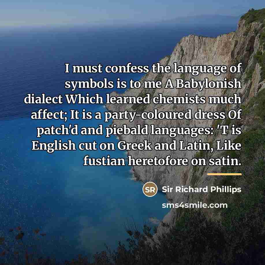 “I must confess the language of symbols is to me…” quote by Anonymous