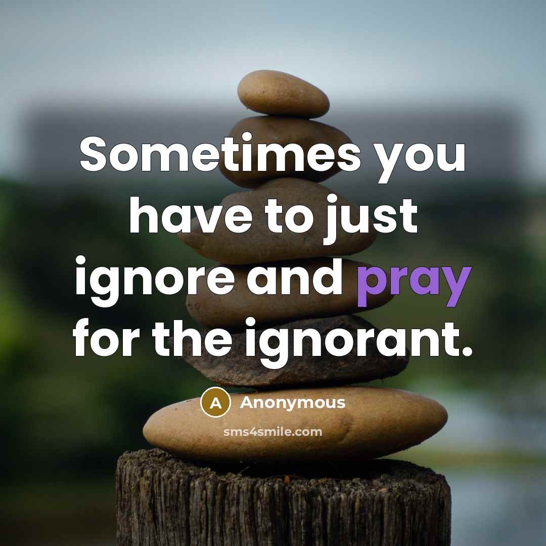 “Sometimes you have to just ignore and pray for the…” quote by Anonymous
