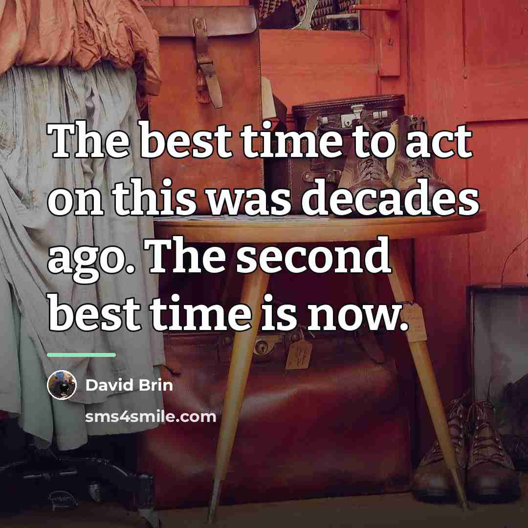 “The best time to act on this was decades ago.…” quote by David Brin