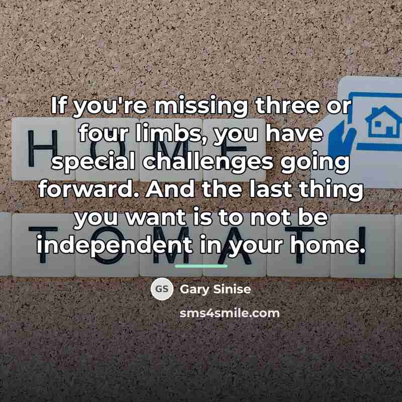 “If you're missing three or four limbs, you have special…” quote by Gary Sinise
