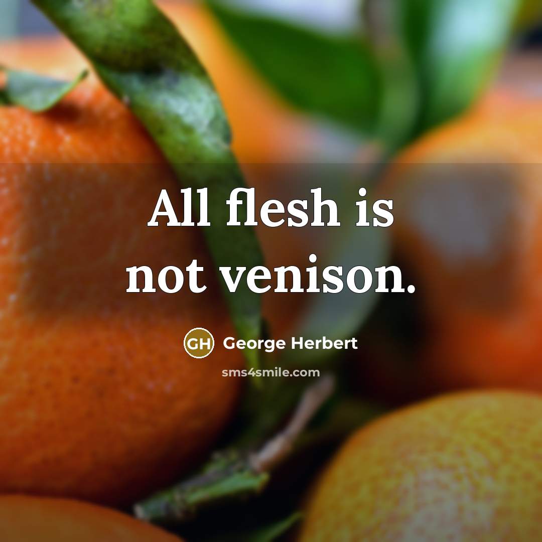 “All flesh is not venison.…” quote by George Herbert