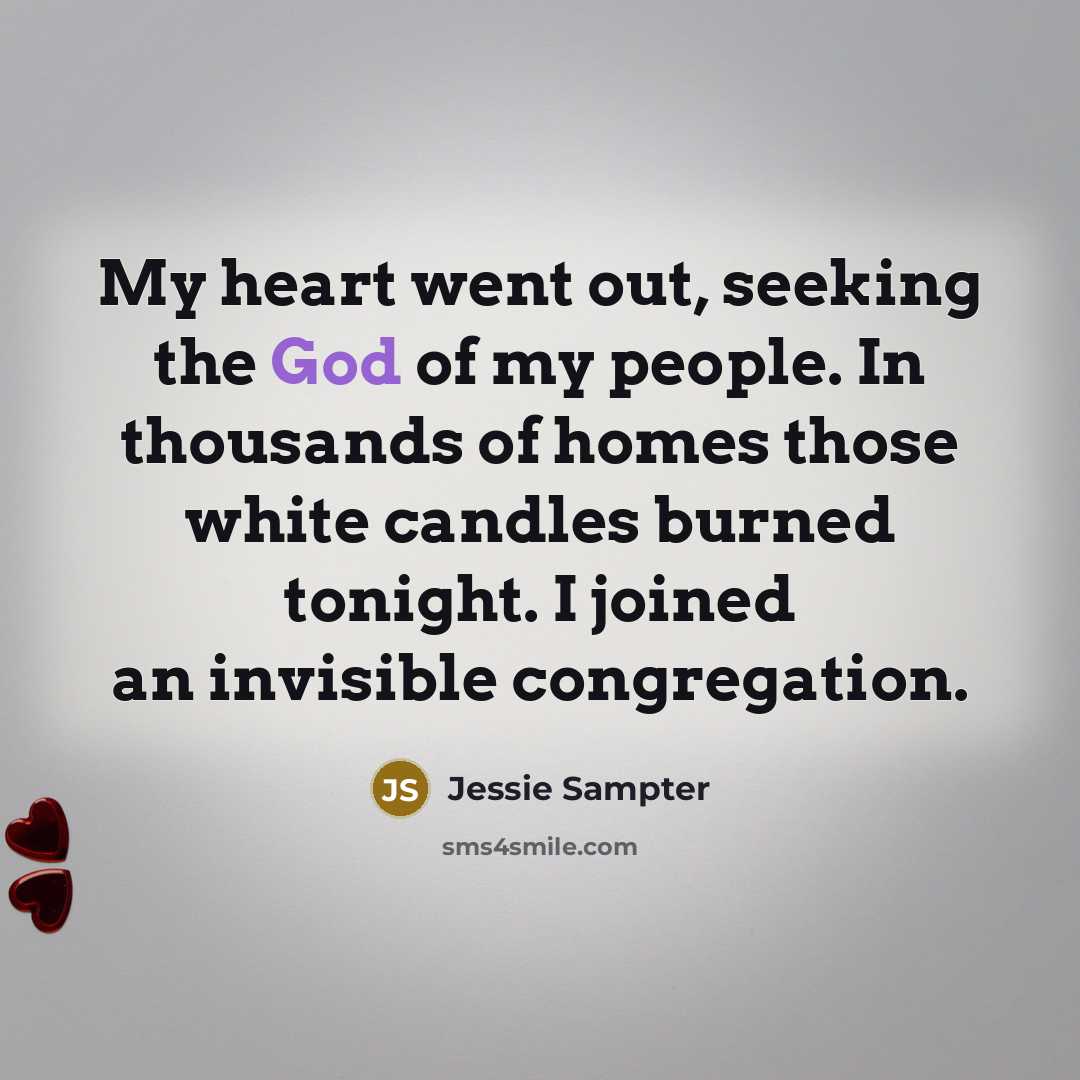 “My heart went out, seeking the God of my people.…” quote by Jessie Sampter