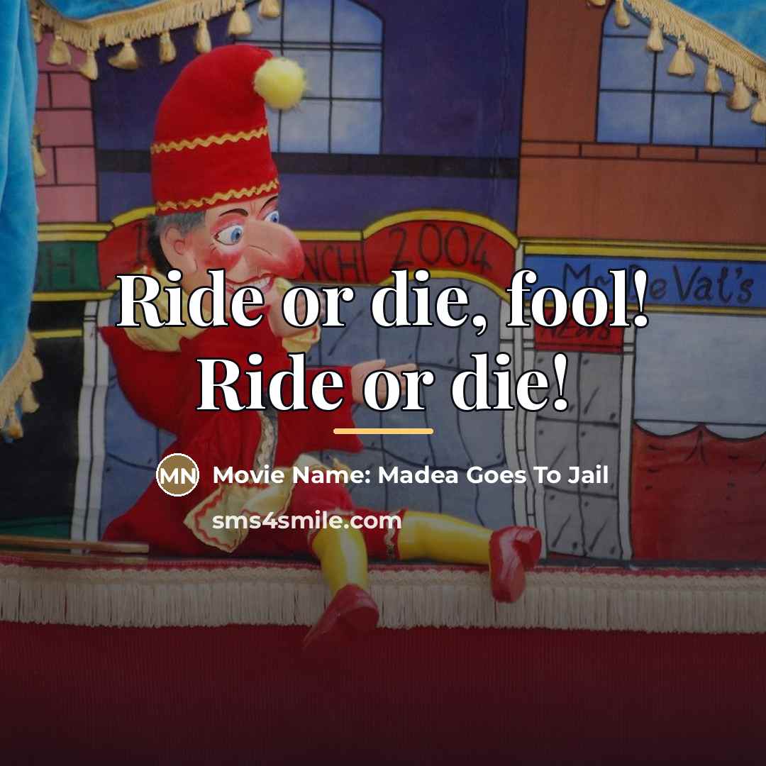 “Ride or die, fool! Ride or die!…” quote by Movie Name: Madea Goes To Jail