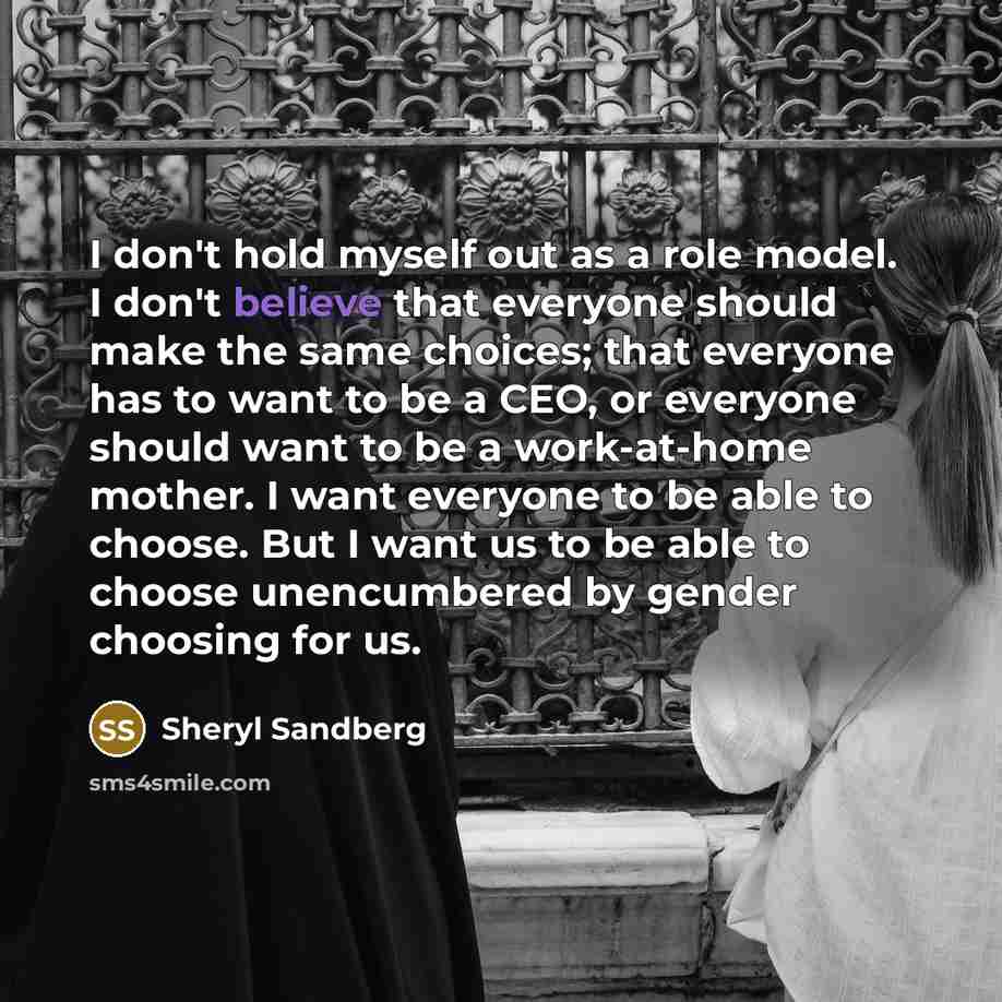 “I don't hold myself out as a role model. I…” quote by Sheryl Sandberg